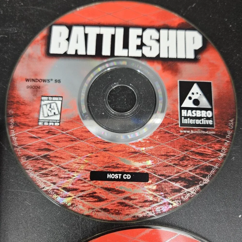 Vintage Battleship PC Game CD-ROM Windows 95 Hasbro 2 Disc Set 99004 USA 1996